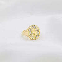 Anel Letra Cravejado Ajustável