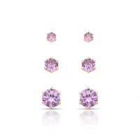 Brincos Trio Ponto de Luz Seis Garras - Pino em Prata 925