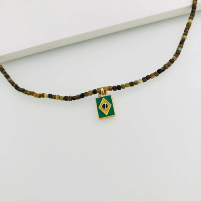 FotoColar Cristal com Pingente Brasil