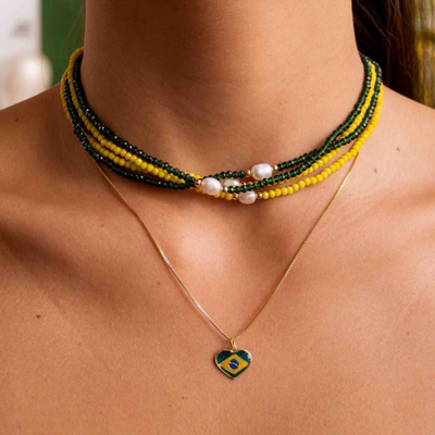 Foto Choker Cristal Colors com Pérola de Água Doce