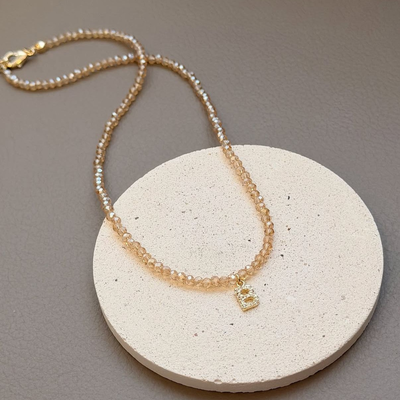 Foto Colar Choker Cristal com Letra Cravejada