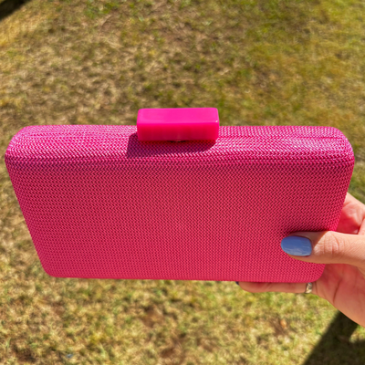 FotoBolsa Clutch Malha Pink com Brilho