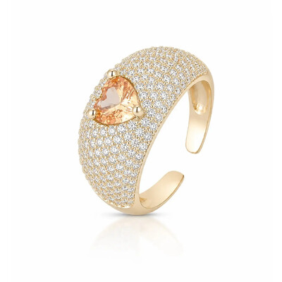 Foto Anel Love Pavê Cravejado com Zircônias - Ajustável