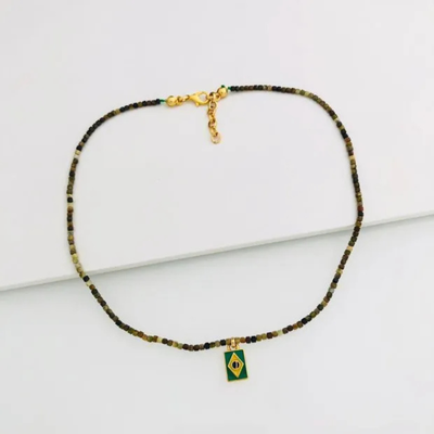 Foto Colar Cristal com Pingente Brasil