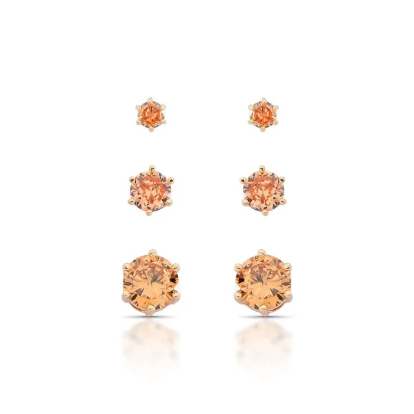 Brincos Trio Ponto de Luz Seis Garras - Pino em Prata 925