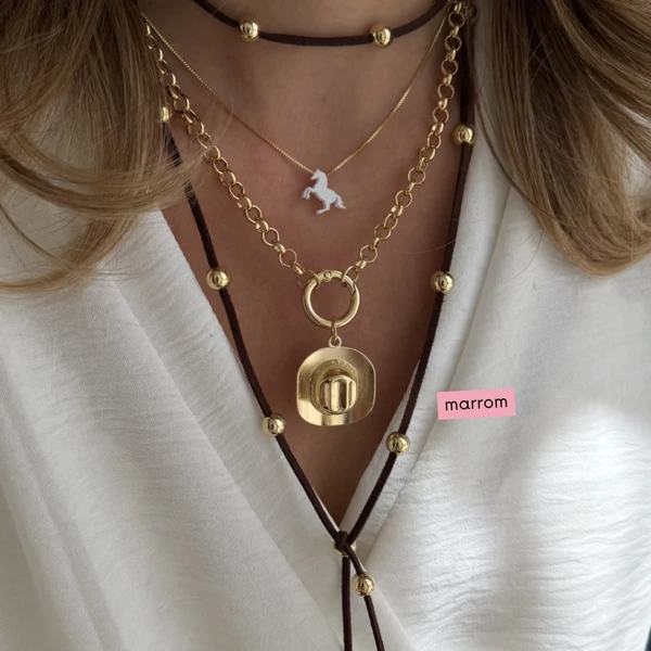 Choker Camurça Esferas