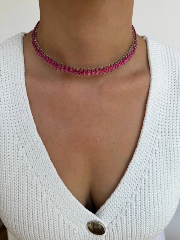 Choker Aro Riviera Navete Rígida