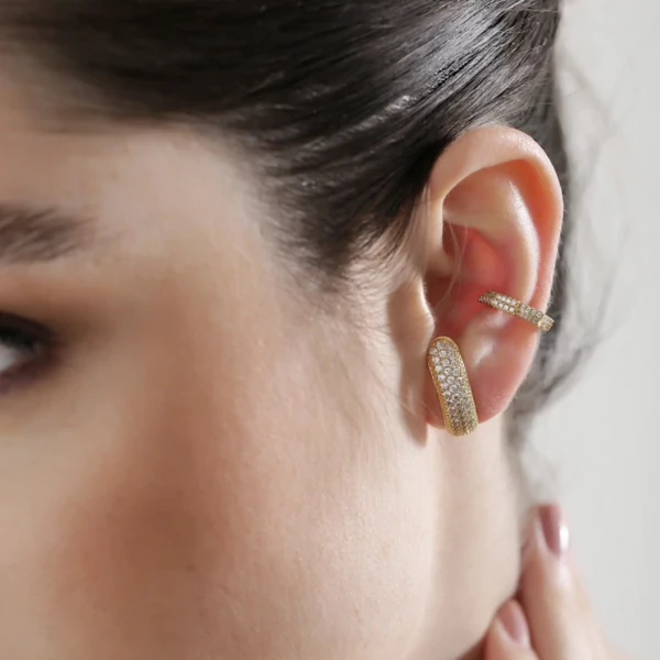 Piercing Fake 2 Fileiras Cravejado