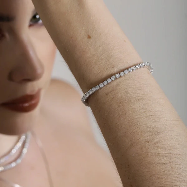 Pulseira Riviera Cristal 4 Pontas 3mm