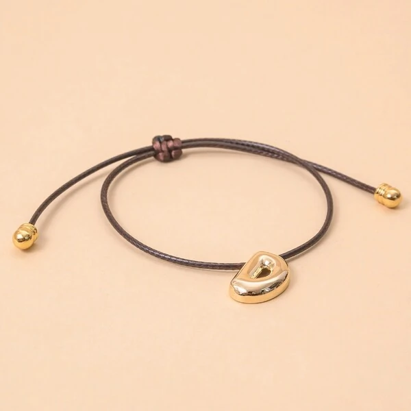 Pulseira Fio Courinho Pingente Letra