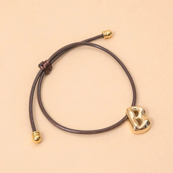 Pulseira Fio Courinho Pingente Letra