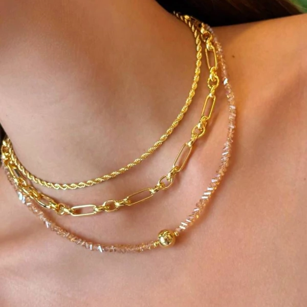 Colar Cristais com Esfera