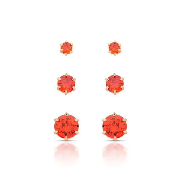 Brincos Trio Ponto de Luz Seis Garras - Pino em Prata 925