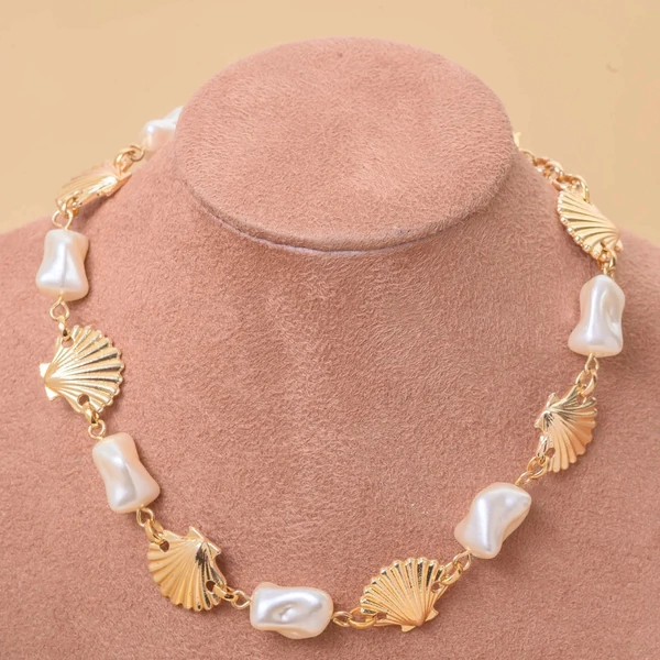 Choker Conchas e Pérolas