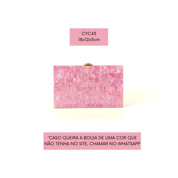 Bolsa Clutch Perolada com Textura de Quadrados