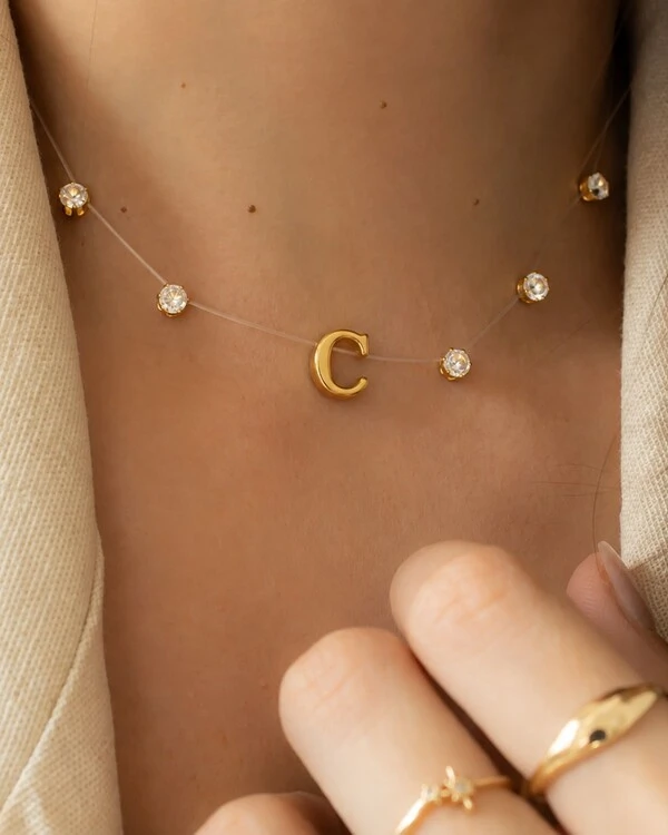Colar Choker Inicial e Zircônia