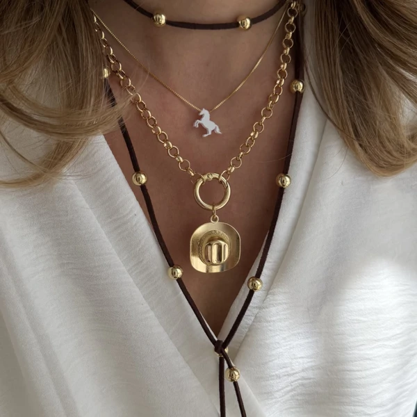 Choker Camurça Esferas