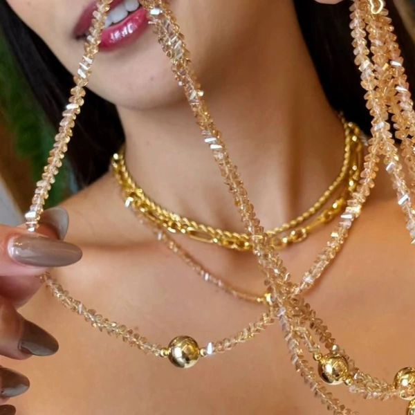 Colar Cristais com Esfera