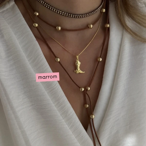 Choker Camurça Esferas