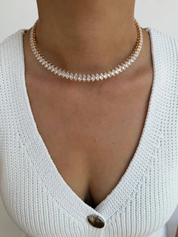 Choker Aro Riviera Navete Rígida