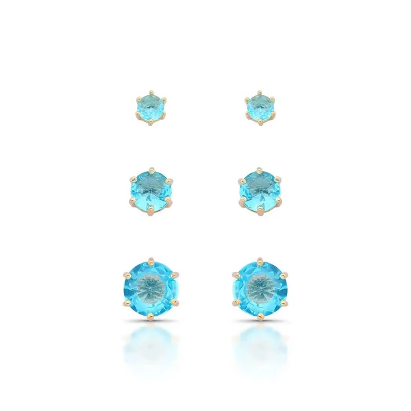 Brincos Trio Ponto de Luz Seis Garras - Pino em Prata 925