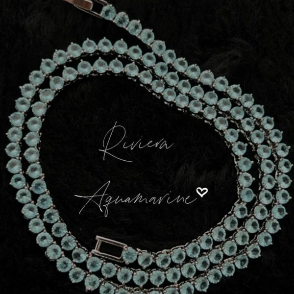 Colar Riviera Acquamarine 3 Pontas com Fecho Joia