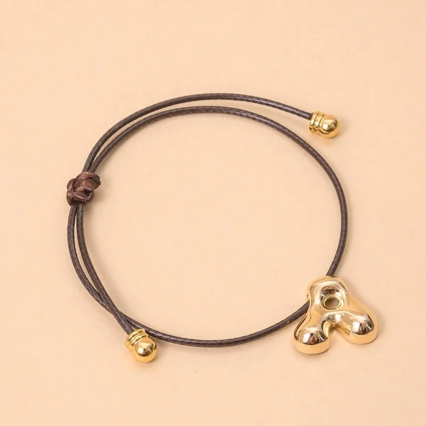 Pulseira Fio Courinho Pingente Letra