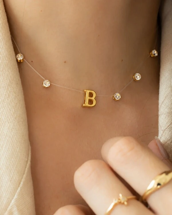 Colar Choker Inicial e Zircônia