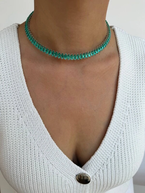 Choker Aro Riviera Navete Rígida