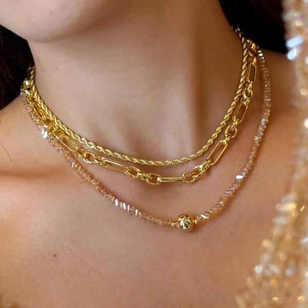 Colar Cristais com Esfera