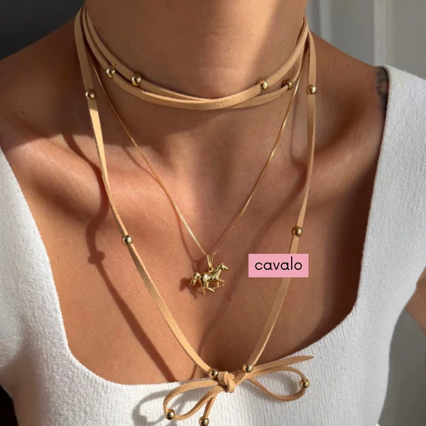 Colar com Pingente Cavalo