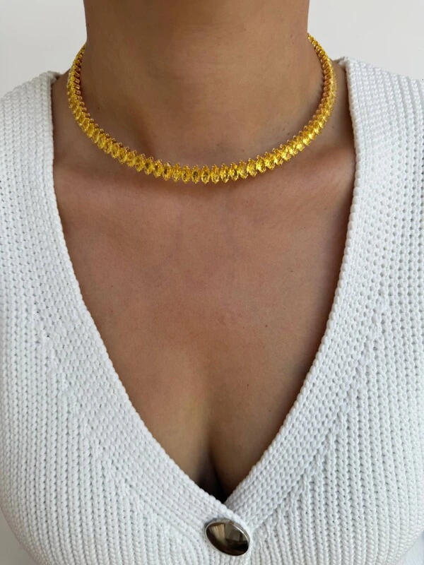 Choker Aro Riviera Navete Rígida
