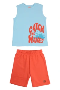 conjunto infantil masculino catch the waves regata e bermuda