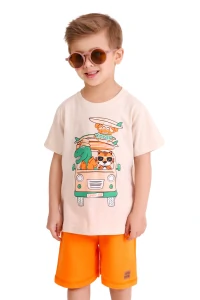 conjunto infantil masculino dia de praia camiseta e bermuda
