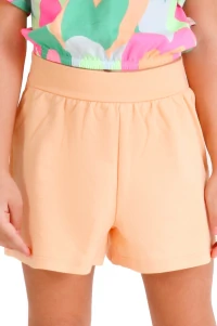 Conjunto infantil feminino Semi-cropped com mangas bufantes e shorts