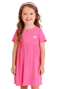 vestido Infantil Feminino canelado com frufru
