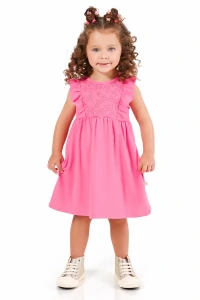 Vestido Infantil Feminino Regata Com Detalhe Babado