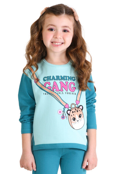FotoConjunto Feminino Infantil Casaco Com Estampa E Calça