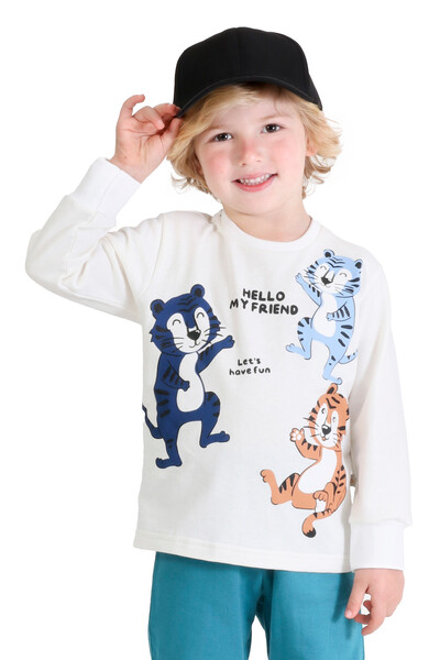 FotoConjunto Infantil Masculino Blusa Com Estampa E Calça