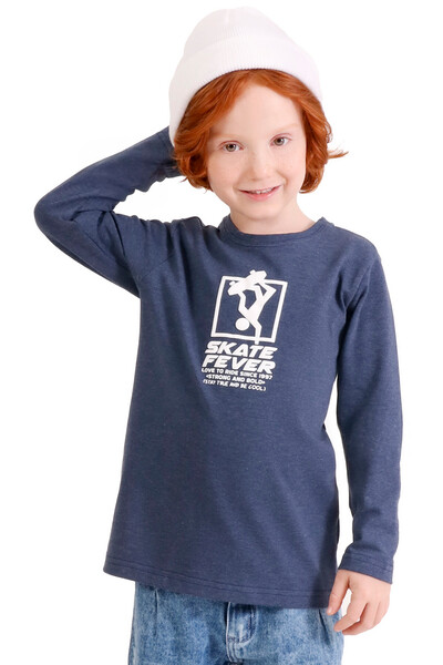 Foto Camiseta Manga Longa Infantil Masculina Com Estampa 3D