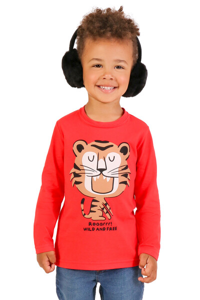 Foto Camiseta Infantil Masculina Com mangas Longas E Estampa