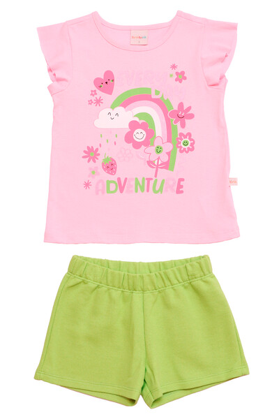 FotoConjunto Infantil Feminino Adventure Blusa E Shorts