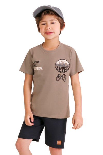 Fotoconjunto infantil masculino next level camiseta e bermuda