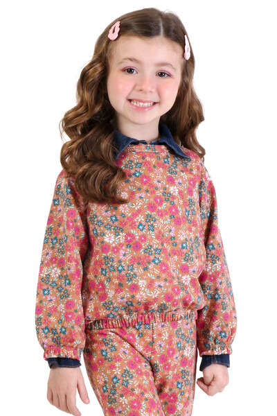 FotoConjunto Estampado Feminino Infantil Casaco E Calça