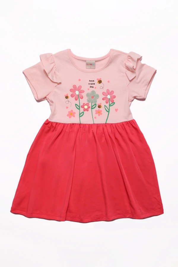 Vestido Infantil Babadinho E Flores
