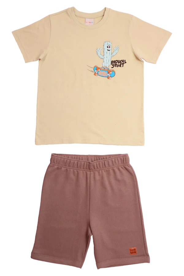 conjunto infantil masculino radical sports camiseta e bermuda com friso