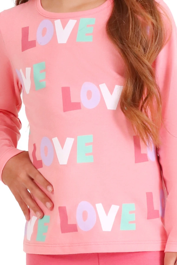 Blusa Feminina Infantil Manga Longa Com Estampa
