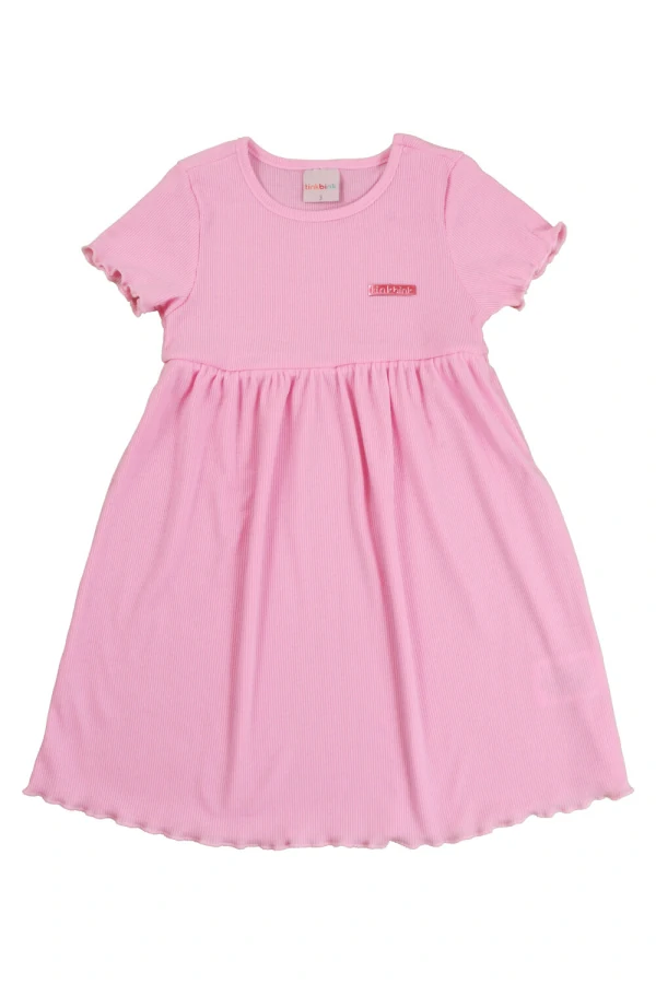 vestido Infantil Feminino canelado com frufru