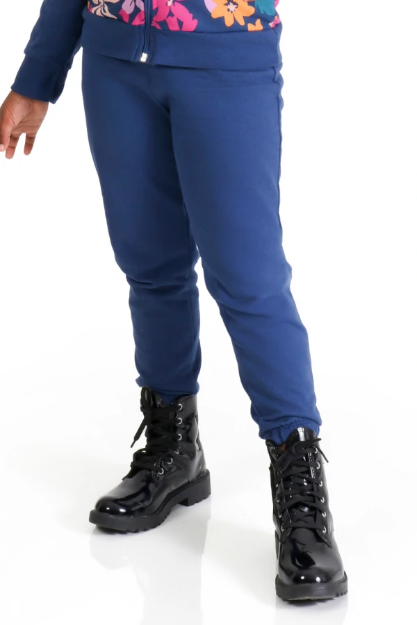 Conjunto Infantil Feminino Em Moletom Jaqueta Estampada E Calça