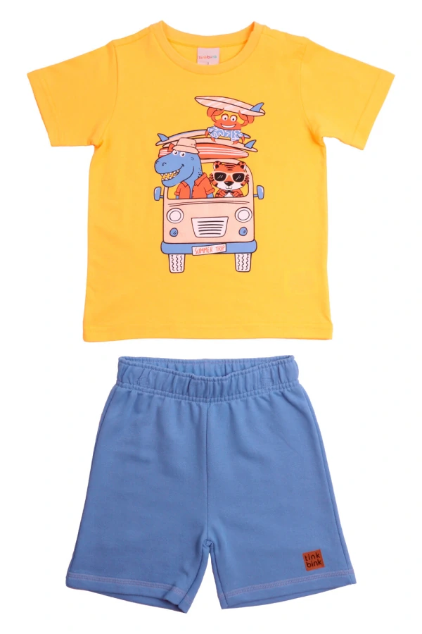 conjunto infantil masculino dia de praia camiseta e bermuda